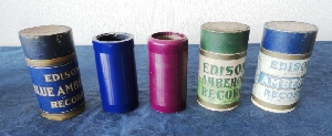 Edison blue amberol 4 min, purple, amberol 4 min.black, vierge (blank)