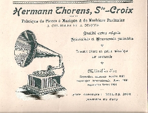 Thorens publicit extrait du dos d une carte topographique 1907 