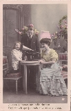 carte postale montrant un phonographe  rveil Jeanrenaud